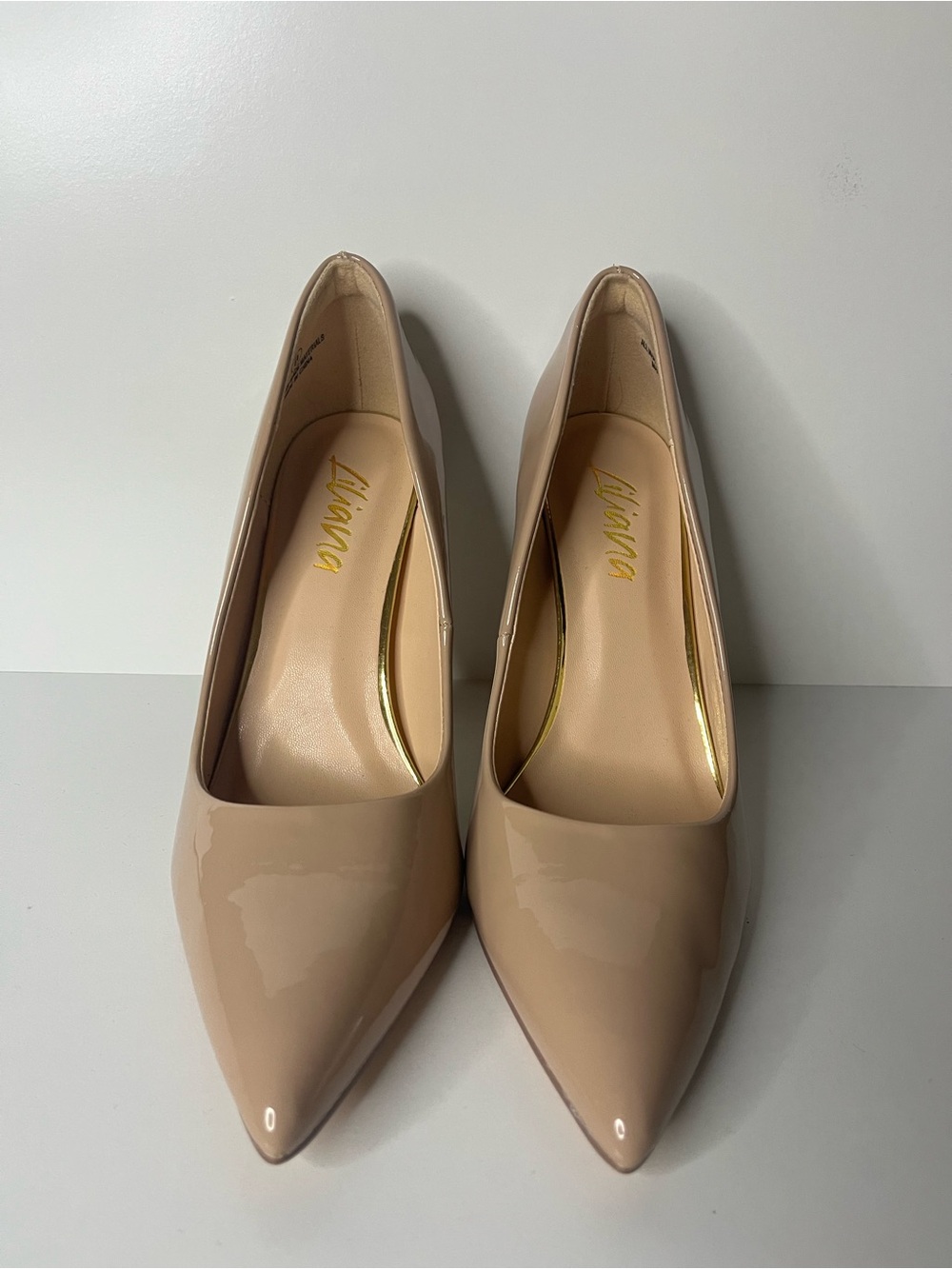 Liliana Nude Patent Pointed-Toe Pumps - Women